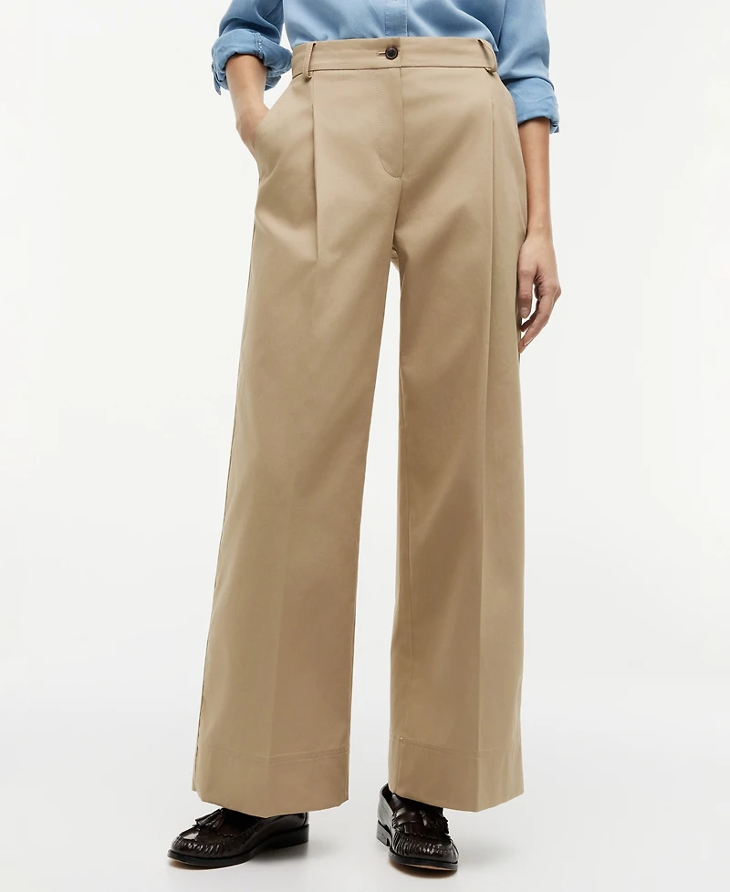 Tommy Hilfiger Women's Cotton Wide-Leg Chino Pants