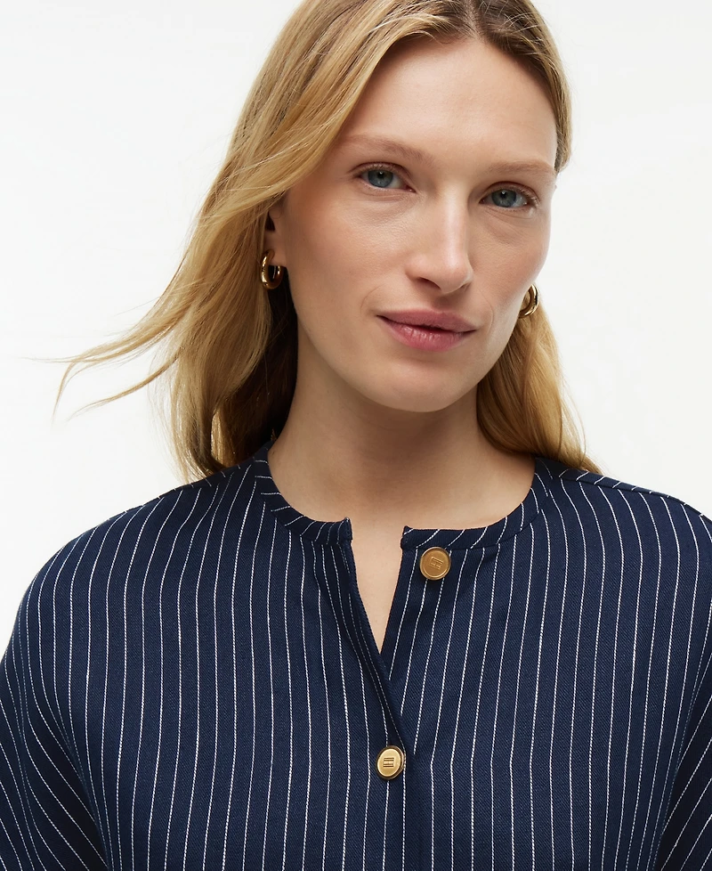Tommy Hilfiger Women's Linen Nautical Stripe Blouse