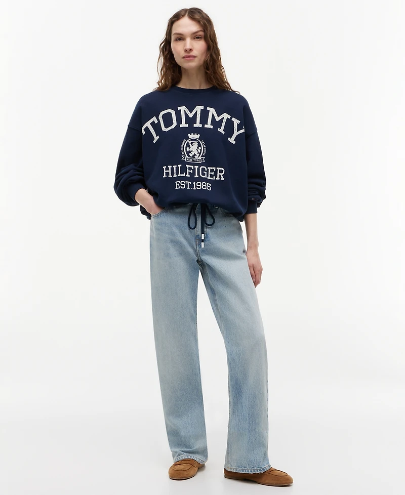 Tommy Hilfiger Women's Cotton-Blend Round Neck Sweatshirt