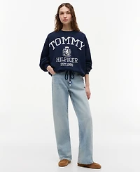 Tommy Hilfiger Women's Cotton-Blend Round Neck Sweatshirt