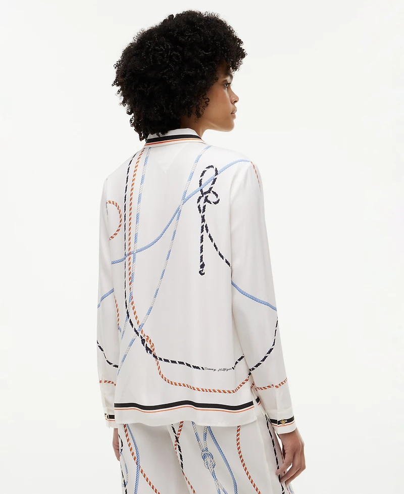 Tommy Hilfiger Women's Printed Collared Button-Front Shirt