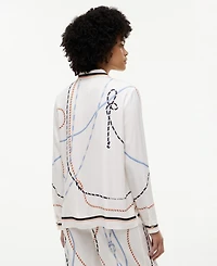 Tommy Hilfiger Women's Printed Collared Button-Front Shirt