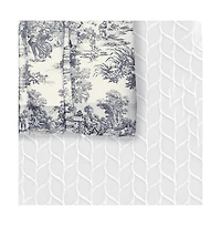 Skl Home Ellis Curtain Victoria Park Toile Design Printed Room Darkening 2-Piece Window Rod Pocket Pair
