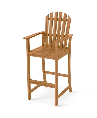 Yiortwo Tall Adirondack Bar Chair, Acacia Wood Outdoor Chair with Footrest