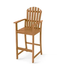 Yiortwo Tall Adirondack Bar Chair, Acacia Wood Outdoor Chair with Footrest