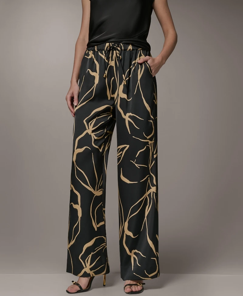 Donna Karan New York Petite Printed Wide-Leg Pants