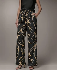 Donna Karan New York Petite Printed Wide-Leg Pants