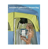 Sugift Camping Shower Tent 2-Room Portable Privacy Tent Changing Room with Shower Bag