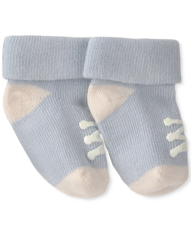 Carter's Baby Boys' Hello Foldover Socks, 2-Pack