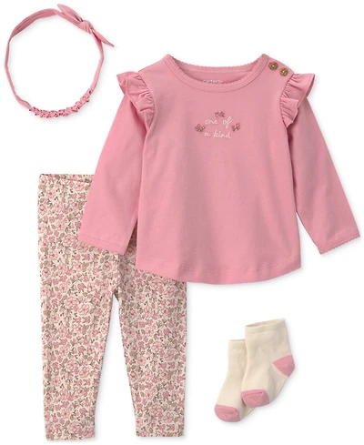 Carter's Baby Girls' Long-Sleeve Top and Pant 4-Piece Set