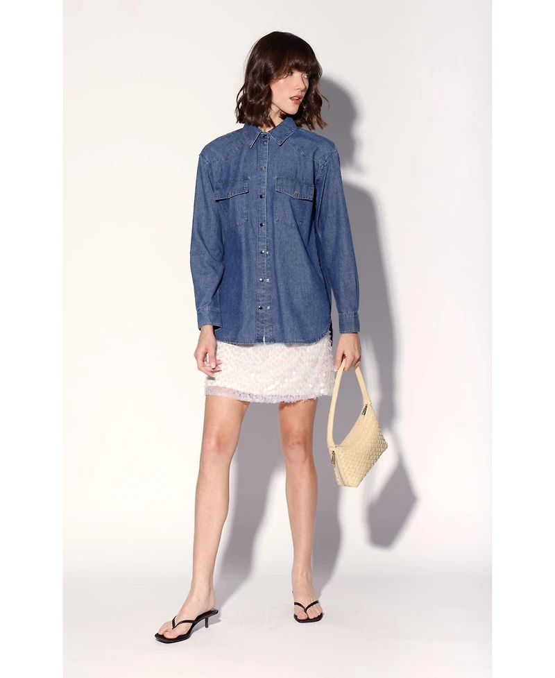 Walter Baker Women's Chambray Snap-Button Shirt