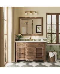 Apmir 30" x 40" Inch Thick Metal Framed Wall Mirrors for Bedroom