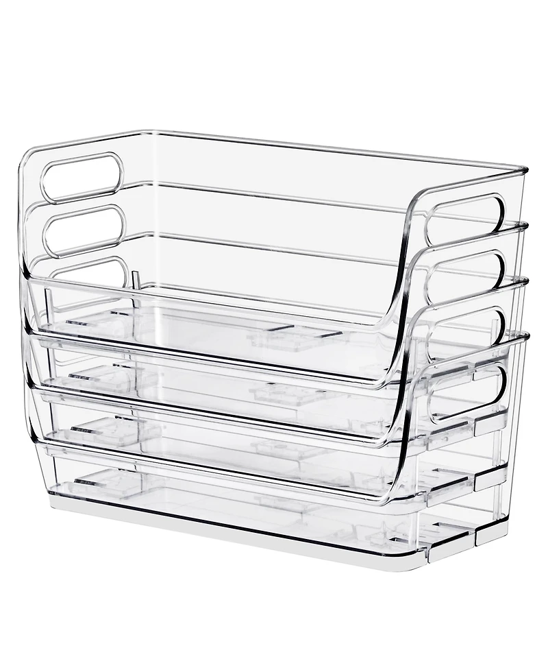 Sorbus 4 Pack Small Narrow Open Front Stackable Storage Bins for Kitchen and Pantry Organization
