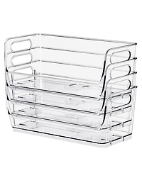 Sorbus 4 Pack Small Narrow Open Front Stackable Storage Bins for Kitchen and Pantry Organization