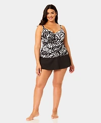 Anne Cole Plus Shirred Tankini Top