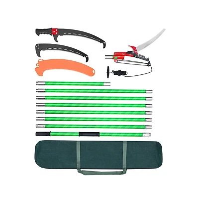 Sugift Manual Pole Saw 3.87-27 feet Extendable Pole Tree Pruner with Scissors