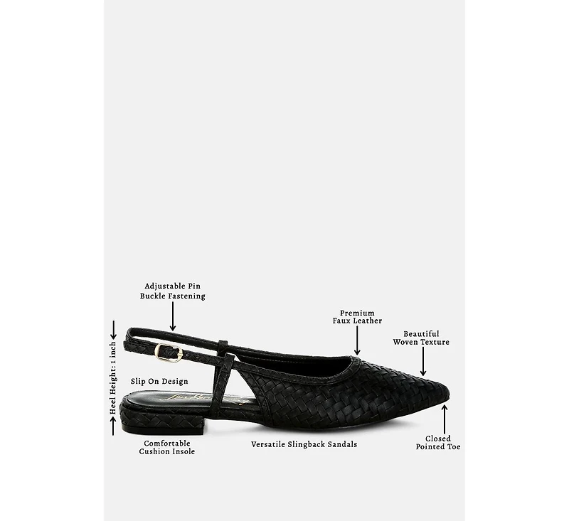 London Rag Womens Kurina Metallic Woven Slingback Sandals