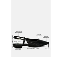 London Rag Womens Kurina Metallic Woven Slingback Sandals