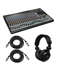 Behringer Eurodesk SX2442FX Ultra-Low Noise Design 24-Input 4-Bus Studio/Live Mixer, Bundle with TAPH100 Headphones and M to F Microphone