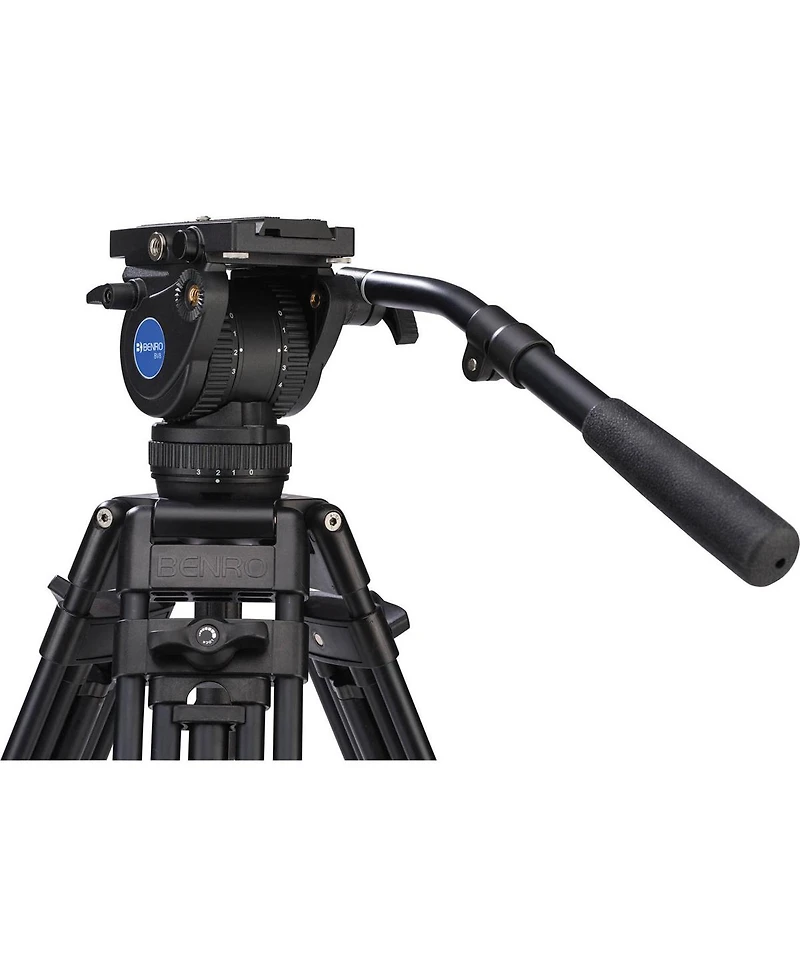 Benro BV8 3-Section Aluminum Alloy Twin Leg Video Tripod with Video Head and ML08 Mid-Level Spreader