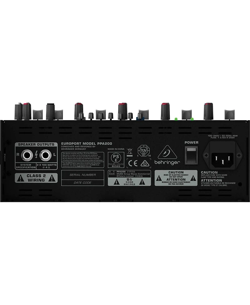 Behringer Europort PPA200 200-Watt 5-Channel Portable PA System with Wireless Microphone Option