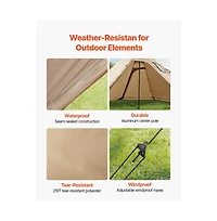 Sugift Hot Tent for 2 Persons Portable Winter Tipi Tent with Stove Jack