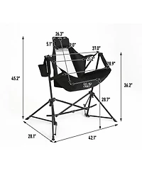 ECHTPeak Hammock Camping Chairs Set of 2, with Adjustable Backrest, Aluminum Alloy, Pillow Cup Holder, for Lawn Camp Fishing Hiking