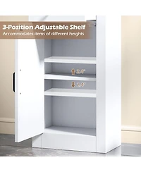 Gymax 68'' Tall Bathroom Cabinet w/ Barn Door Drawer and Adjustable Shelf for Laundry