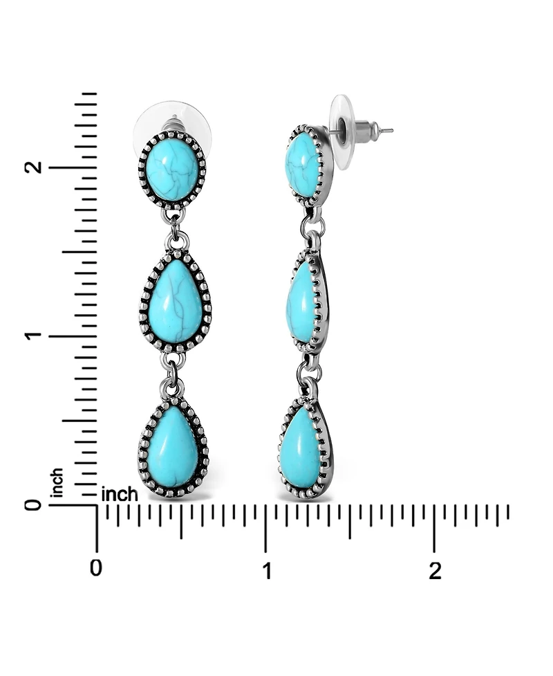 Jessica Simpson Women's Three Stone Drop Earrings