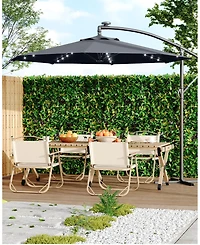 Gaomon Uv-Resistant Offset Patio Umbrella with Solar Led Lights for Backyard, Poolside