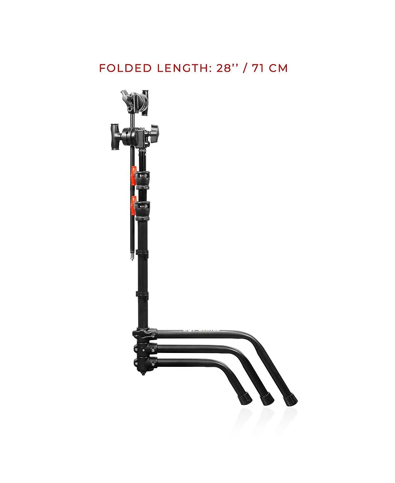 Shape 65" 3-Section Aluminum C-Stand with 20" Arm and Grip Head