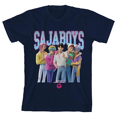 KPop Demon Hunters Big Boys Saja Group Short Youth Sleeve Tee