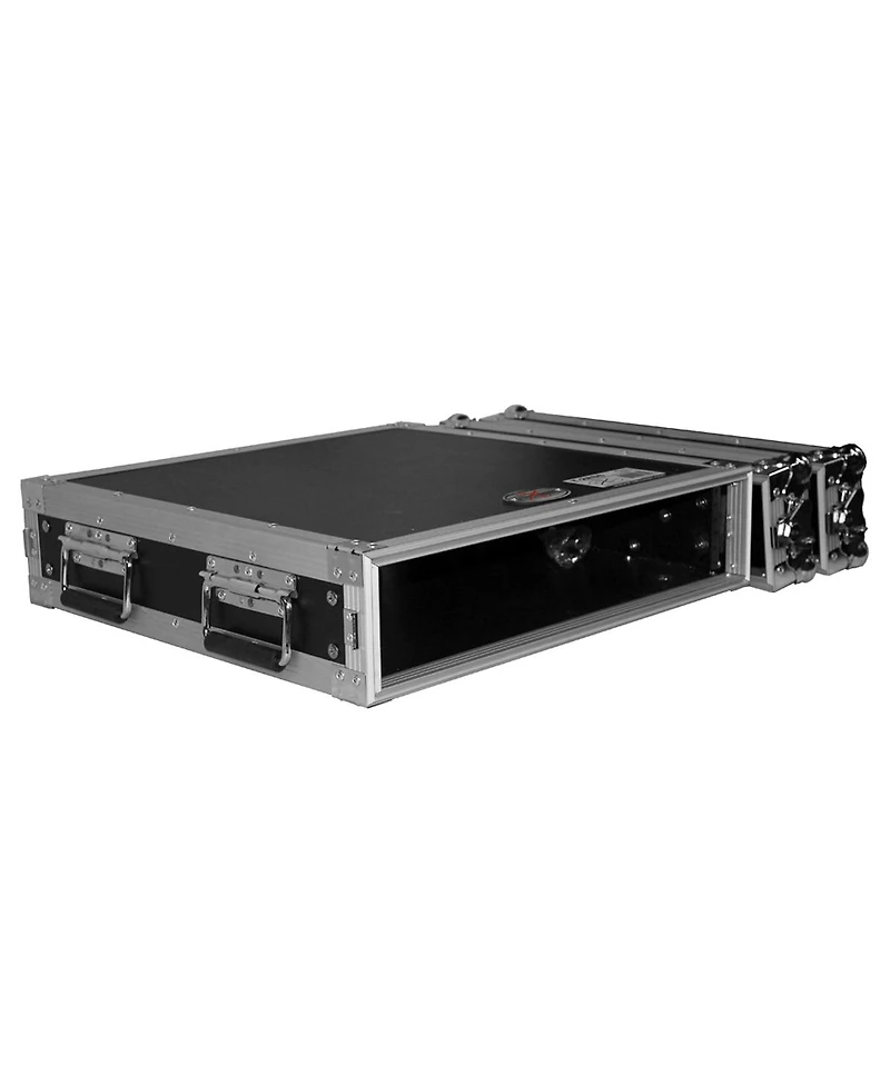 ProX T-2RSS 2U Ata Deluxe Flight Road Case for Amplifier Rack Mount Module, Rail Depth