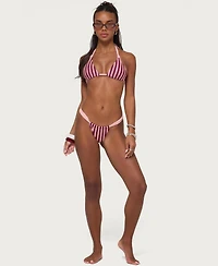 Edikted Women's Esmer Contrast Striped Bikini Bottom