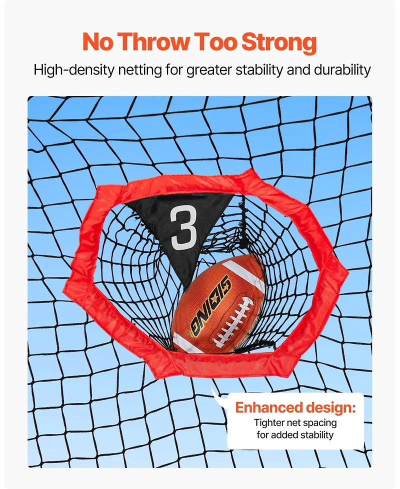 Mecale 6 x 6 Ft Football Trainer Throwing Net with Carry Case