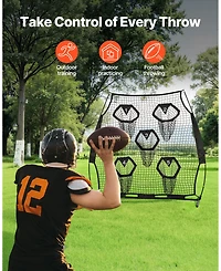 Mecale 6 x 6 Ft Football Throwing Net with 5 Pockets