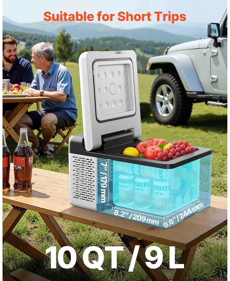 Mecale 10 Quart Portable Mini Car Freezer with App Control 12V Compact