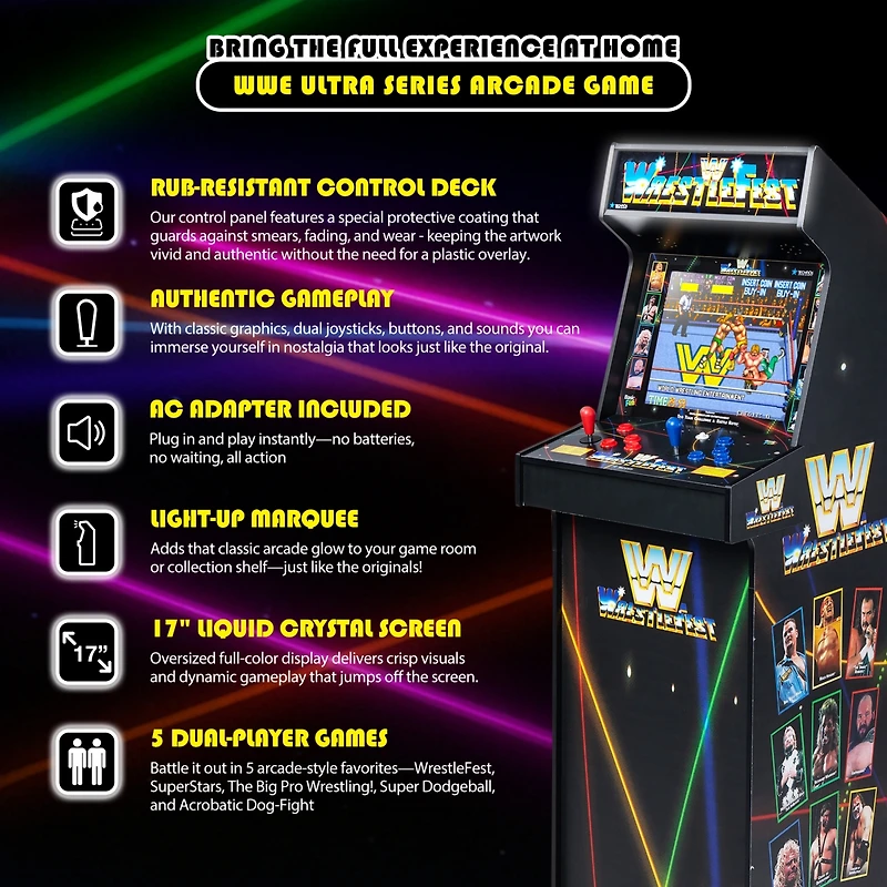 Arcade Classics Wwe Ultra Series Arcade, Home Electronic Game with 17" Screen