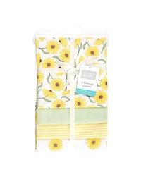 Hudson Baby Girl Cotton Poly Flannel Receiving Blankets, Yellow Daisy, One Size