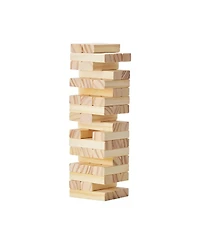 Mecale Tumbling Tower 54 Pine Wood Blocks with Storage Crate Multiple Games