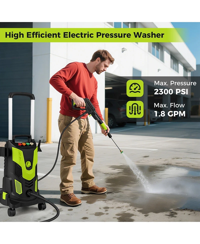 Sugift Electric Pressure Washer 2300 Psi 1.8 Gpm Power Cleaner