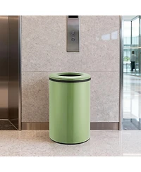 gaomon Commercial 10.6 Gal Open Top Stainless Steel Trash Can, 40L Round Bin with Removable Inner Bucket, Fingerprint-r