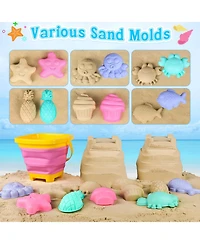 Gnuadz 18Pieces Collapsible Beach Toys Foldable Sand Buckets Shovels Set