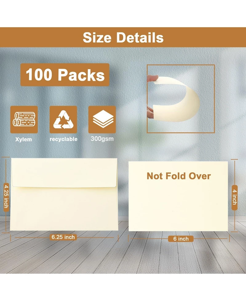 Gnuadz Greeting Cards Envelopes Single Panel Cardstock Printable Self Seal Diy Invitations