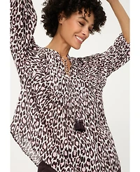 Olsen Women's Leopard Tunic Blouse