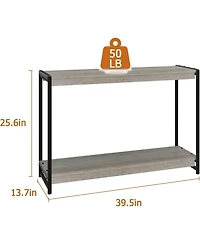 gaomon 2-Tier Narrow Console Table for Sofa or Entryway - Modern Farmhouse Accent Table with Open Shelf