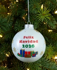 Holiday Lane Feliz Navidad 2025 Glass Christmas Tree Ball Ornament, Exclusively at Macy's