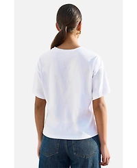 Yumi Women's Cotton Summer Motif T-Shirt