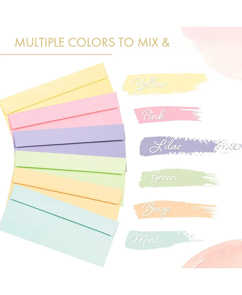 Gnuadz Business Envelopes Pastel Colors 120-pack