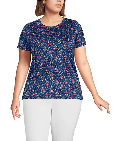 Lands' End Plus Relaxed Supima Cotton Crew Neck T-Shirt